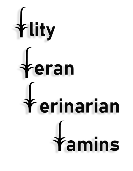 Concept sketch highlighting several English words in which the Egyptian hieroglyph VT replaces the letter combination vt: vitality, veteran, veterinarian, and vitamins. This image is not the NFT discussed in the text.
