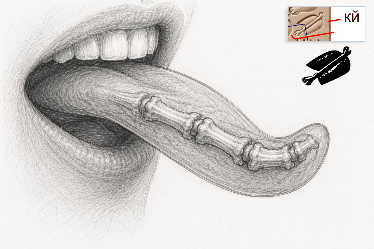 Illustration explaining the Egyptian КЙ(KY) hieroglyph.