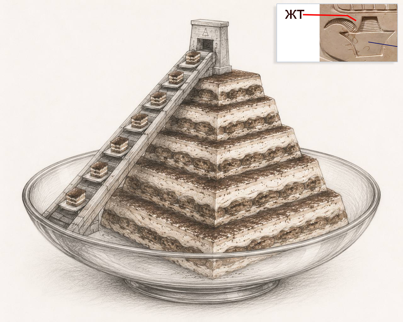 Illustration explaining the Egyptian ЖТ(ZHT) hieroglyph.